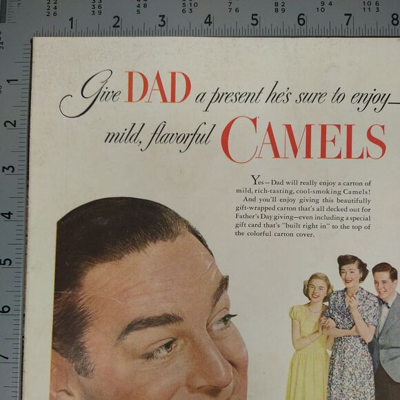 1950 Camel Cigarettes Vtg Magazine Print Ad Dad Holding Gift Carton Tobacco - Picture 7 of 12